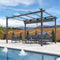 PURPLE LEAF Patio Retractable Pergola with Shade Canopy Upgrade Charcoal Grey Frame Modern Grill Gazebo