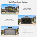 PURPLE LEAF 3 x 4.25 M Garden Gazebo With Galvanized Steel Double Roof, Waterproof  Gazebo With  Aluminum Frame for All Weather