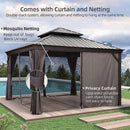 PURPLE LEAF 3 x 4.25 M Garden Gazebo With Galvanized Steel Double Roof, Waterproof  Gazebo With  Aluminum Frame for All Weather