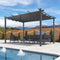 PURPLE LEAF Patio Retractable Pergola with Shade Canopy Upgrade Charcoal Grey Frame Modern Grill Gazebo