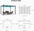 PURPLE LEAF Outdoor Retractable Pergola Patio Shelter Classical Pavilion Grill Gazebo