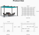 PURPLE LEAF Outdoor Retractable Pergola Patio Shelter Classical Pavilion Grill Gazebo