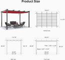 PURPLE LEAF Outdoor Retractable Pergola Patio Shelter Classical Pavilion Grill Gazebo