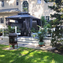 PURPLE LEAF Garden Gazebo  with Galvanized Steel Double Roof, Gazebo with Sides Curtain and Netting for All Weather