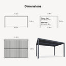 PURPLE LEAF Athena Louvered Pergola Grey Outdoor Aluminum Pergola with Strip Lights Adjustable Gazebo for Patio Deck Garden