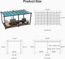 PURPLE LEAF Large Size Outdoor Pergola with Retractable Canopy Aluminum Shelter for Porch Garden Beach