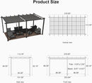 PURPLE LEAF Large Size Outdoor Pergola with Retractable Canopy Aluminum Shelter for Porch Garden Beach