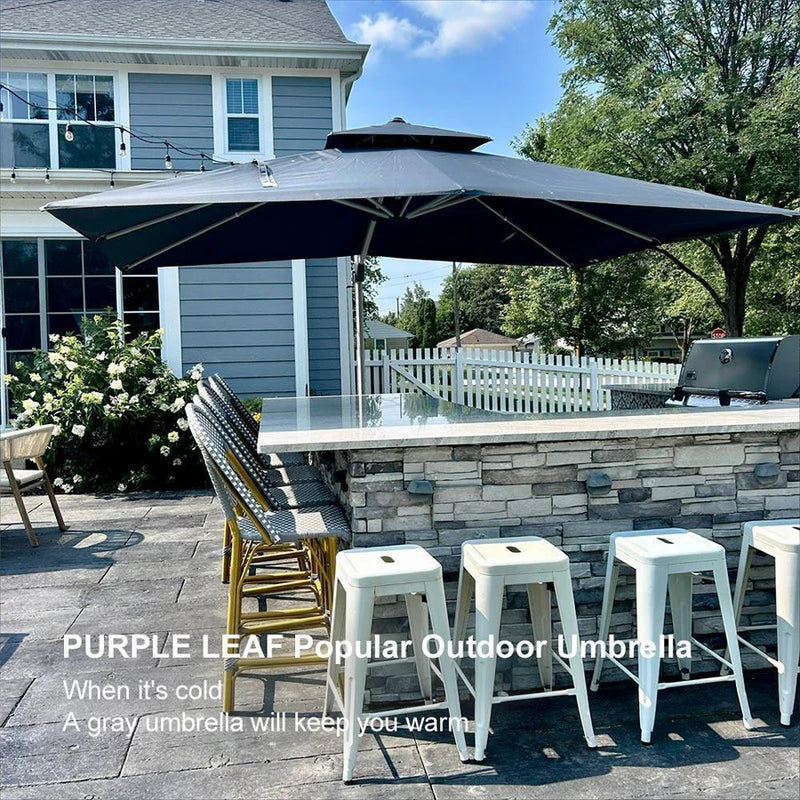 PURPLE LEAF Double Top Rectangle Outdoor Classic Parasol