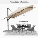 PURPLE LEAF LED Offset Cantilever Parasol with Lights