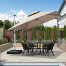 PURPLE LEAF Double Top 360 Degree Rotation Square Patio Classic Parasol