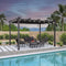 PURPLE LEAF Outdoor Retractable Pergola Patio Shelter for Garden Porch Beach Pavilion Grill Gazebo with Lights