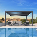 PURPLE LEAF Athena Louvered Pergola Outdoor Aluminum Pergola with Adjustable Roof for Deck Backyard Garden Hardtop Gazebo