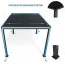 PURPLE LEAF Athena Louvered Pergola Grey Outdoor Aluminum Pergola with Strip Lights Adjustable Gazebo for Patio Deck Garden