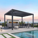 PURPLE LEAF Athena Louvered Pergola Outdoor Aluminum Pergola with Adjustable Roof for Deck Backyard Garden Hardtop Gazebo