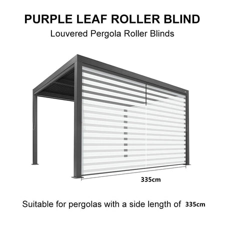 PURPLELEAF Outdoor Louvered Pergola Roller Blinds Thermal Insulated UV Protection Waterproof Fabric Privacy Protection Pergola Easy to Install