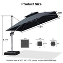 PURPLE LEAF Double Top 360 Degree Rotation Square Patio Classic Parasol