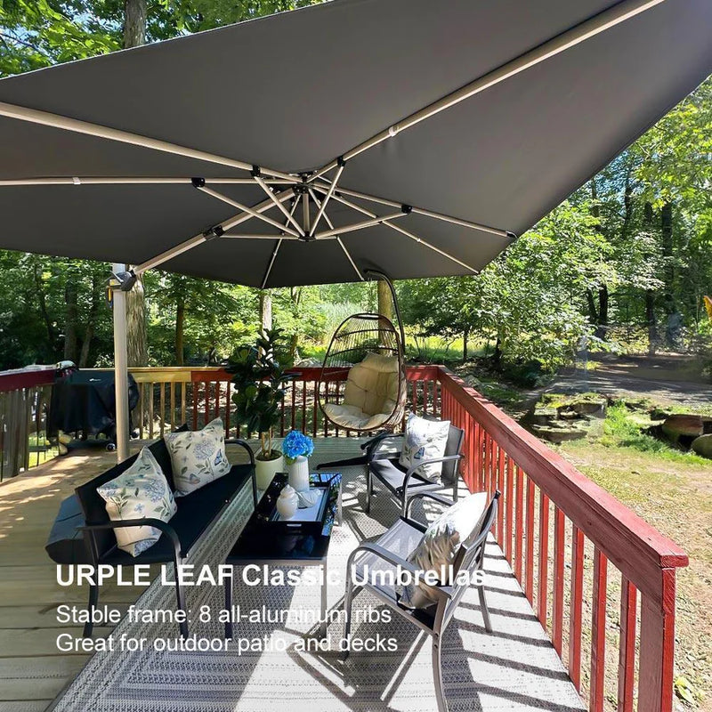 PURPLE LEAF Double Top Rectangle Outdoor Classic Parasol