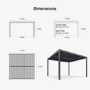 PURPLE LEAF Athena Louvered Pergola Outdoor Aluminum Pergola with Adjustable Roof for Deck Backyard Garden Hardtop Gazebo