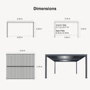 PURPLE LEAF Athena Louvered Pergola Grey Outdoor Aluminum Pergola with Strip Lights Adjustable Gazebo for Patio Deck Garden