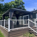 PURPLE LEAF Garden Gazebo  with Galvanized Steel Double Roof, Gazebo with Sides Curtain and Netting for All Weather