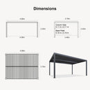 PURPLE LEAF Athena Louvered Pergola Grey Outdoor Aluminum Pergola with Strip Lights Adjustable Gazebo for Patio Deck Garden