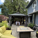 PURPLE LEAF Garden Gazebo  with Galvanized Steel Double Roof, Gazebo with Sides Curtain and Netting for All Weather