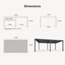 PURPLE LEAF Athena Louvered Pergola Grey Outdoor Aluminum Pergola with Strip Lights Adjustable Gazebo for Patio Deck Garden