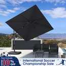 PURPLE LEAF Square Cantilever Patio Parasol with 360° Swivel and Tilt