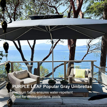 PURPLE LEAF Large Rectangular Porch Parasol Outside Cantilever Patio Yard Parasol