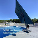 PURPLE LEAF Outdoor Aluminum Umbrella Offset Patio Umbrella
