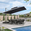 PURPLE LEAF Double Top Square Outdoor Standing Parasol 10 / 11 ft