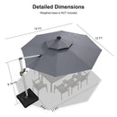 PURPLE LEAF Double Top Square/Round Outdoor LED Parasol 10 / 11  ft