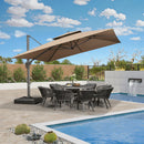 PURPLE LEAF Double Top Square Outdoor Standing Parasol 10 / 11 ft