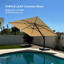 PURPLE LEAF Outdoor Aluminum Umbrella Offset Patio Umbrella