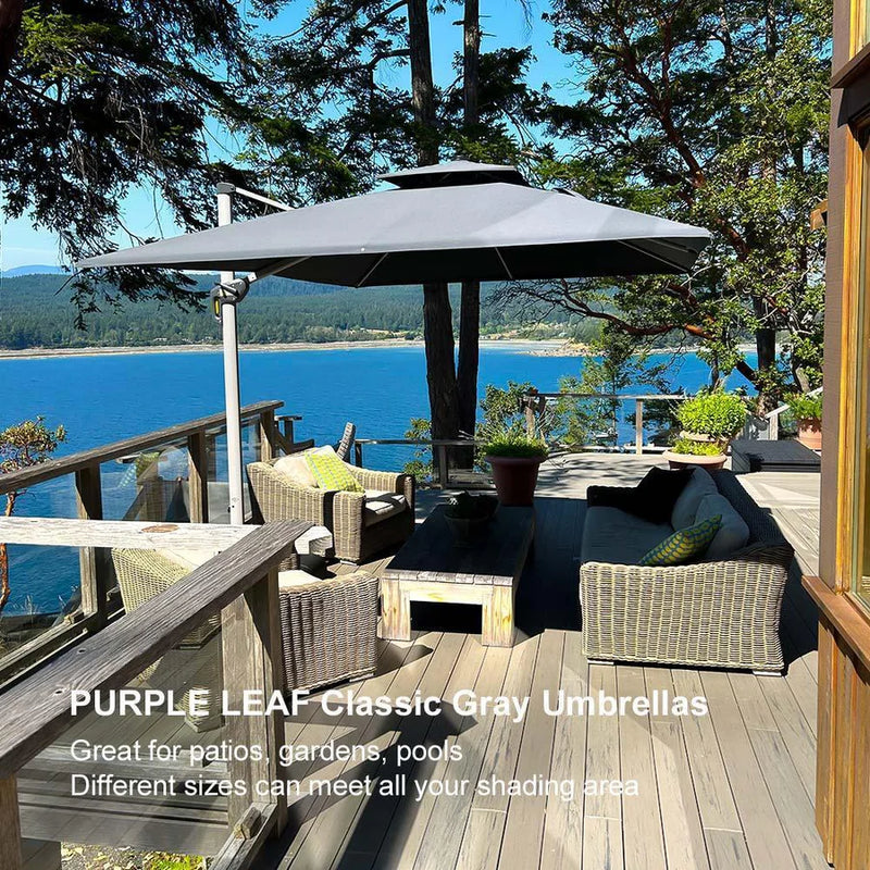 PURPLE LEAF Double Top Rectangle Outdoor Classic Parasol