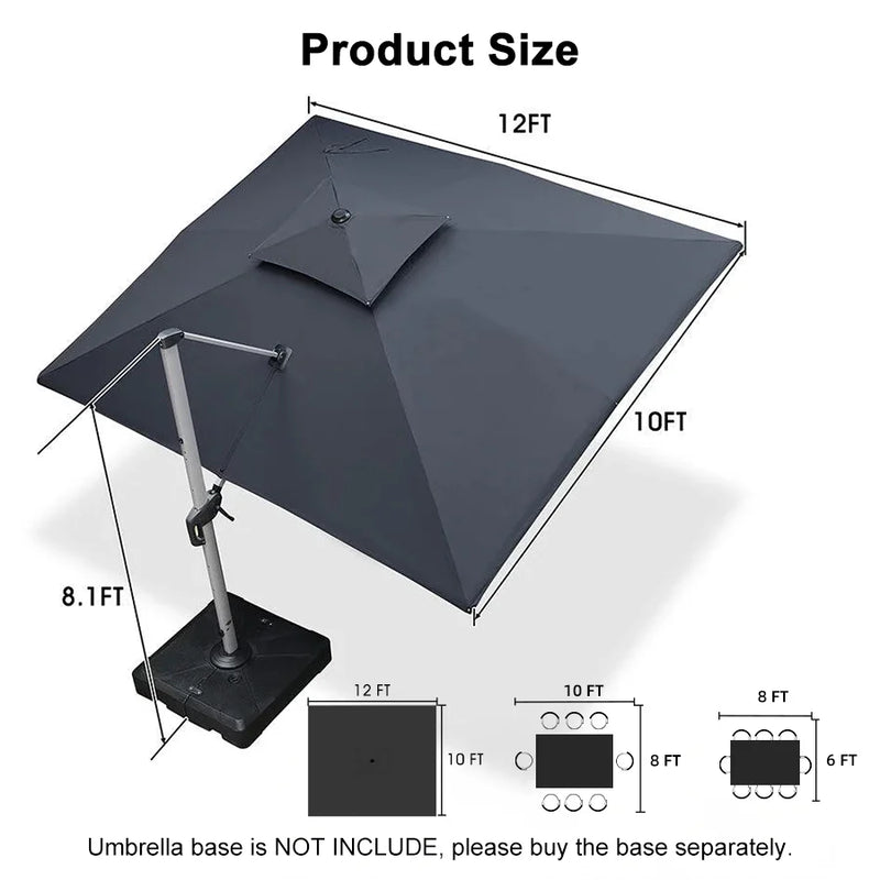 PURPLE LEAF Double Top Rectangle Outdoor Classic Parasol