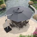 PURPLE LEAF Double Top Square/Round Outdoor LED Parasol 10 / 11  ft