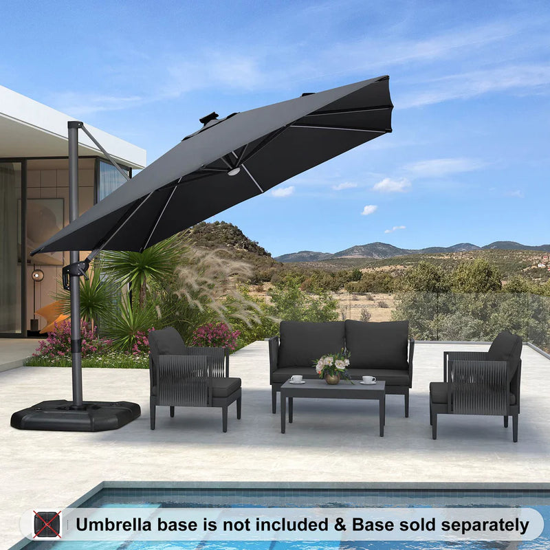 PURPLE LEAF LED Offset Cantilever Parasol with Lights