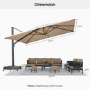 PURPLE LEAF Outdoor Aluminum Umbrella Offset Patio Umbrella