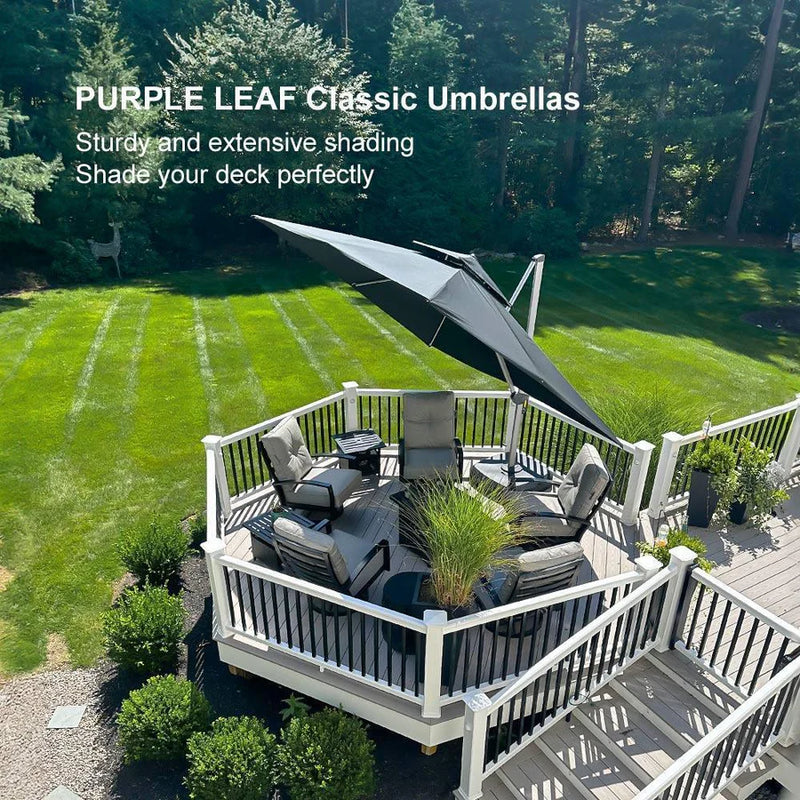 PURPLE LEAF Double Top Rectangle Outdoor Classic Parasol