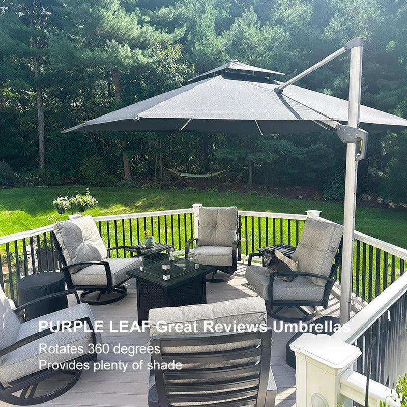 PURPLE LEAF Double Top Rectangle Outdoor Classic Parasol
