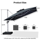 PURPLE LEAF Double Top 360 Degree Rotation Square Patio Classic Parasol