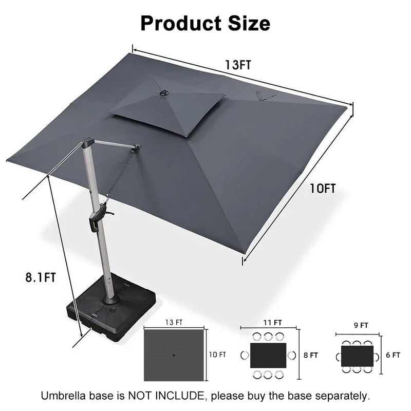 PURPLE LEAF Double Top Rectangle Outdoor Classic Parasol