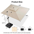 PURPLE LEAF Double Top Rectangle Outdoor Classic Parasol