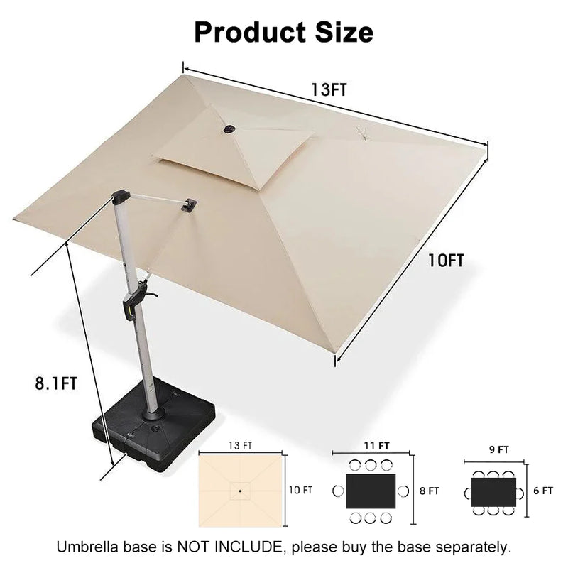 PURPLE LEAF Double Top Rectangle Outdoor Classic Parasol