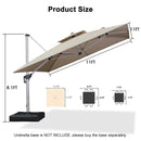 PURPLE LEAF Double Top 360 Degree Rotation Square Patio Classic Parasol