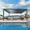 PURPLE LEAF Athena Louvered Pergola Outdoor Aluminum Pergola with Adjustable Roof for Deck Backyard Garden Hardtop Gazebo