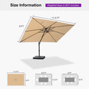 PURPLE LEAF Stepless Tilt Cantilever Umbrella Affordable Outdoor Patio Umbrella