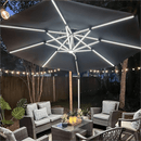 PURPLE LEAF Double Top Square/Round Outdoor LED Parasol 10 / 11  ft