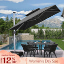 PURPLE LEAF Outdoor Windproof Parasol, Square Cantilever Umbrella Outside Patio